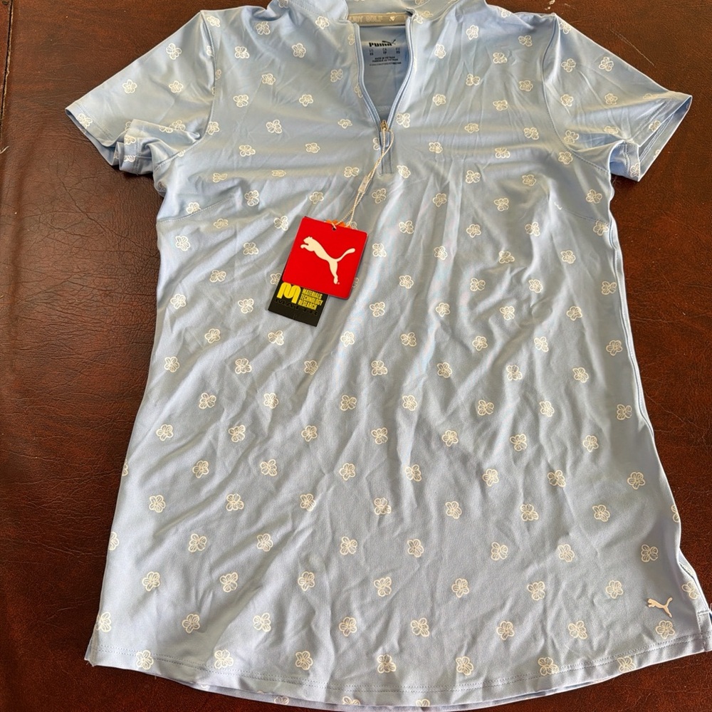 Puma Sky Blue Floral Polo Shirt